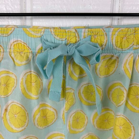 Gap Pajama Boxer Shorts Sleepwear Lounge Women Cotton Lemon Print Blue Large - Picture 3 of 7